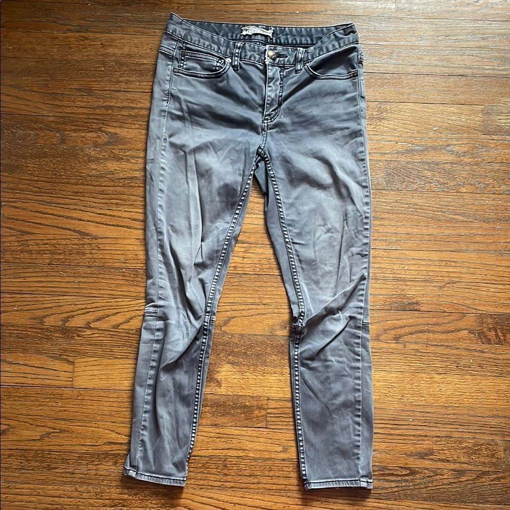 Free People Gray Ankle Zipper Pants